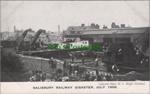 Wiltshire Postcard - 1906 Salisbury Railway Disaster SW6226