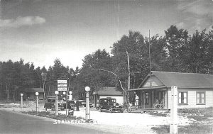 Stockton ME Springdale Camps Socony Gas Station Real Photo Postcard