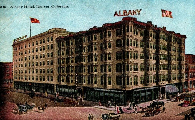 C 1910-20 Buggies Albany Hotel, Denver Colorado Postcard F80 