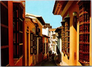 Postcard Venezuela Vargas Street in Old La Guaira