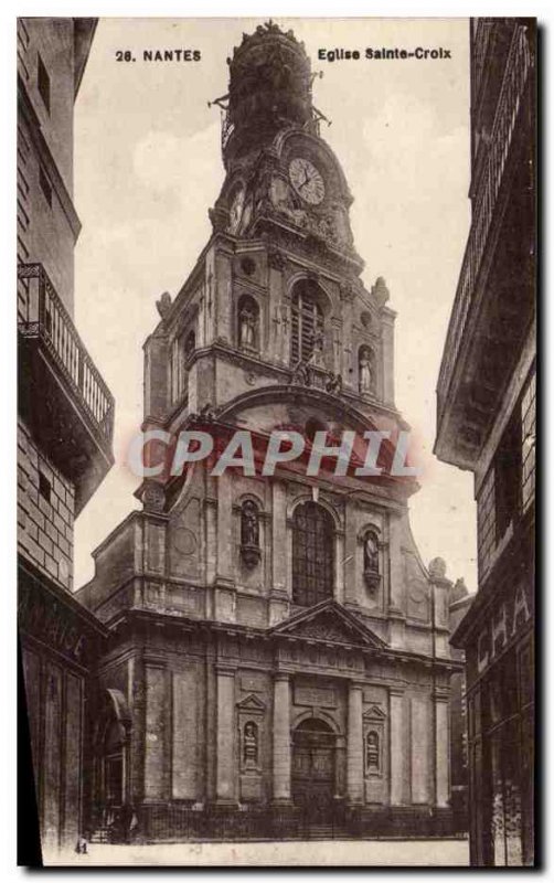 Postcard Old Nantes Holy Cross Church