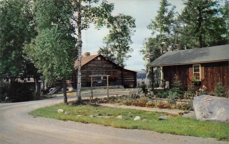 Jackman Station, ME Maine  WARD'S On BIG WOOD LAKE  Roadside Cabins  Postcard