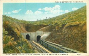 New Mexico Raton Trinidad Harvey 1920s Railroad Postcard 22-8605