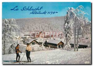 Postcard Modern Vosges in snow skiing