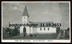h3082 - SPIRITWOOD Saskatchewan 1940s Christ Church. Real Photo Postcard