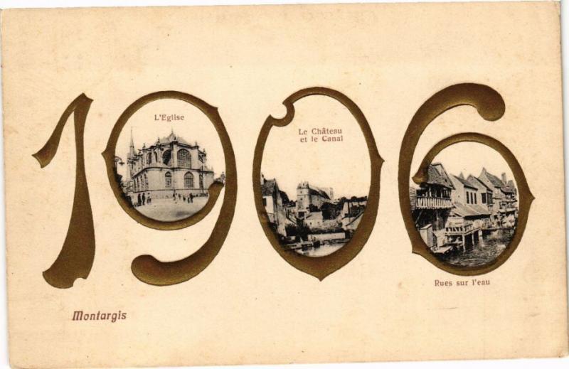 CPA MONTARGIS - 1906 L'Église le Chateau et le Canal Rues sur l'eau (251547)