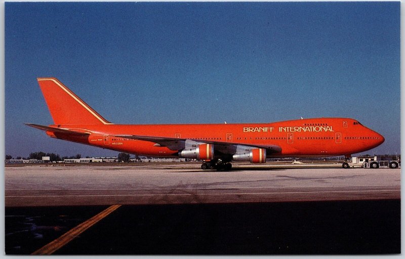 Airplane Braniff International Boeing 747-227B N602BN C/N 21682 Aircraf Postcard 