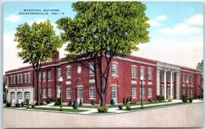 Postcard - Municipal Building - Crawfordsville, Indiana
