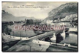 Old Postcard Grenoble Pont De La Porte De France