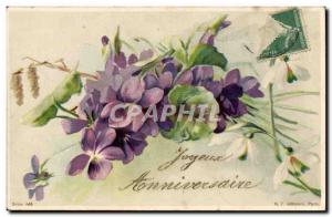  Vintage Postcard Fantasy Fantasy Happy Flowers birthday