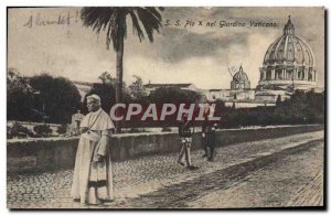 Old Postcard SS Pope Pio X nel Giardino Vaticano