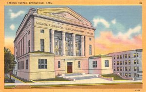 Masonic Temple Springfield, Massachusetts USA Unused 