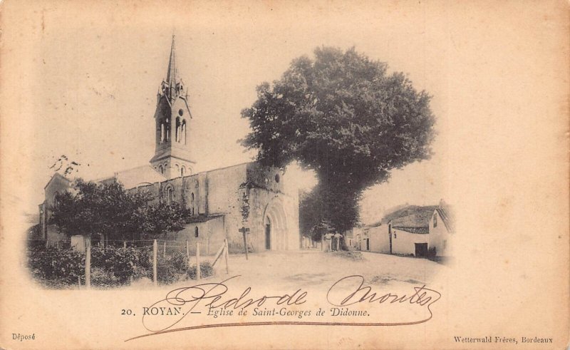 France 1901 Royan Eglise Saint Georges De Didonne Church vintage postcard
