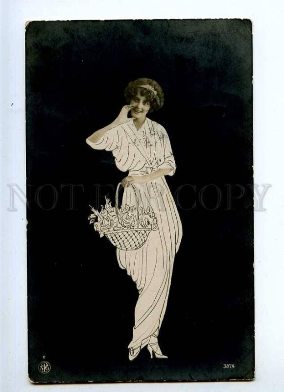 233660 FASHION Woman Flowers Vintage PHOTO COLLAGE Art Nouveau