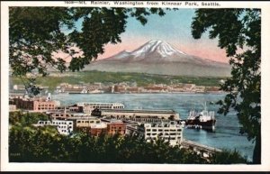 Vintage Postcard Mt Rainier Kinnear Park Seattle, Washington K4