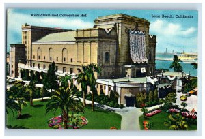 Long Beach Auditorium & Convention Hall Beach California Vintage Postcard F52