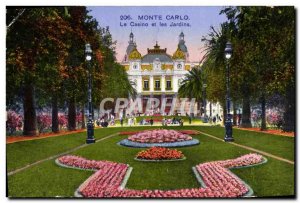 Old Postcard Monte Carlo Casino & Gardens