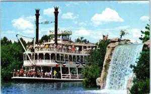 DISNEYLAND,  CA California    MARK TWAIN STEAMBOAT   Waterfall c1960s   Postcard