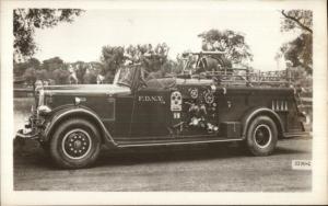 New York City Fire Dept Engine FDNY c1940s Real Photo Postcard