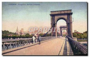 Postcard Old Avignon Perspective Suspension Bridge