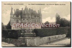 Postcard Old La Chataigneraie Le Chateau Bailly Bridge