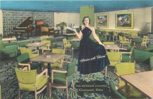 Postcard 1940s Ohio Cincinnati Hotel Alms  occupation interior 23-11599