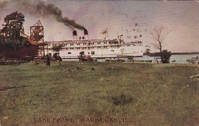 Postcard Lake Front Waukegan IL