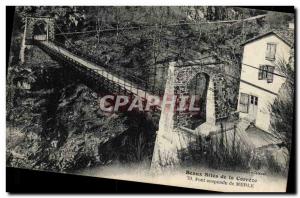 Old Postcard Suspension Bridge Merle