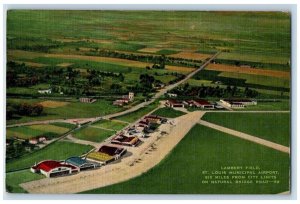 c1940 Aerial View Lambert Field St Louis Municipal Airport Missouri MO Postcard 