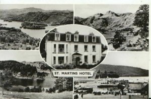 Cumbria Postcard - St Martins Hotel - Bowness Bay - Windermere etc RP Ref 16713A