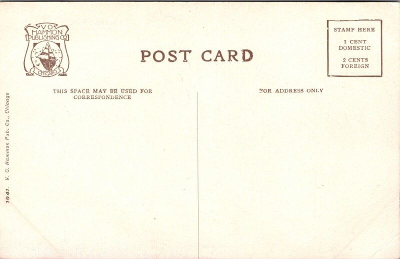 Postcard Leland Hotel in Springfield, Illinois