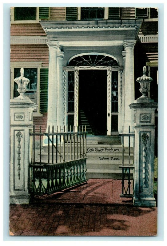 Cook Oliver Porch Salem Massachusetts 1799 Vintage Antique Postcard 