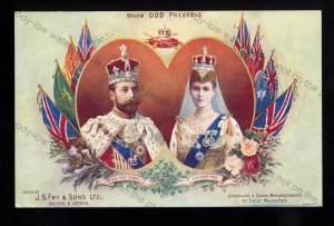 ROY617 - King George V - Whom God Preserve - J S Fry & Sons Advert Postcard