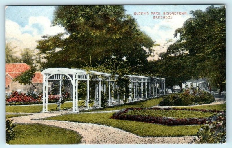 BRIDGETOWN, BARBADOS  View at QUEEN'S PARK ca 1910s  Postcard