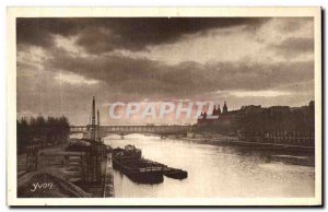 Old Postcard Paris Sunset on the Seine Quai de Passy