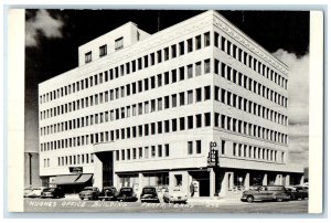 c1920 Hughes Office Building Classic Cars Entrance Guard Pampa Texas TX Postcard