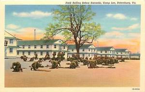 VA-PETERSBURG-CAMP LEE-PACK ROLLING BEFORE BARRACKS-Q92897
