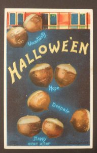 1913 Ellen Clapsaddle Halloween Postcard Chestnuts Falling