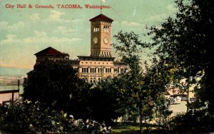 Washington Tacoma City Hall and Grounds 1909
