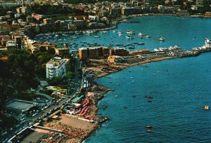 Vintage Postcard S. Margherita Ligure View From The Airplane Of Port Genoa Italy