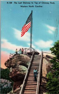 North Carolina - The Last Stairway to the Top of Chimney Rock - in 1960