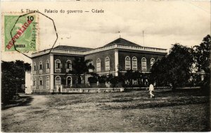 PC CPA ANGOLA, S. THOMÉ, PALACIO DO GOVERNO, VINTAGE POSTCARD (b20845)