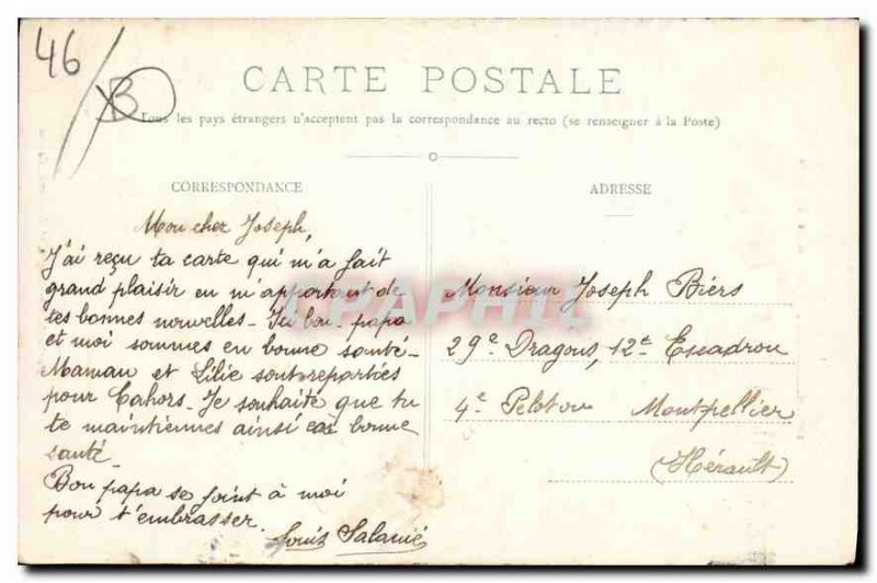 Postcard Ancient Monument Gambetta Cahors