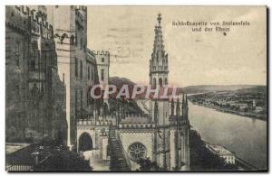 Postcard Old Schlosskapelle von Stolzenfels und der Rhein