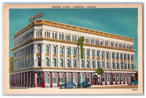 Winnipeg Manitoba Canada Postcard Empire Hotel c1950's Vintage Unposted