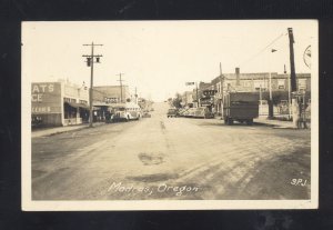 RPPC MADRAS OREGON DOWNTOWN STREET SCENE OLD CARS REAL PHOTO POSTCARD