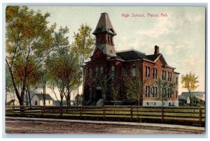 Pierce Nebraska NE Postcard High School Building c1910's Unposted Antique