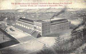 Zanesville OH Art Manufacturing Postcard Calendar Publishing Factory 