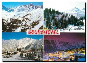 Postcard Modern Courchevel (France Savoie) Les 3 Vallees the largest skiable ...