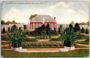 1908 Conservatory Shaw's Garden Saint Louis Missouri MO Posted Postcard